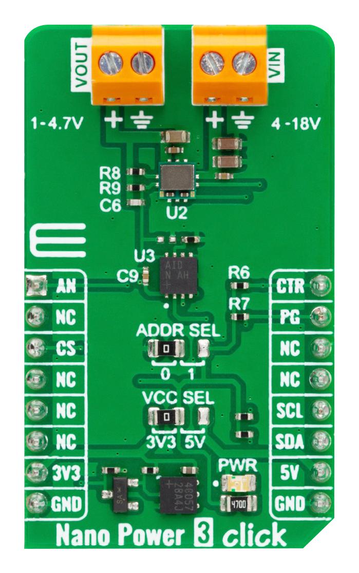 MikroElektronika Mikroe-5783 Nano Power 3 Click Add-On Board, 3.3V/5V