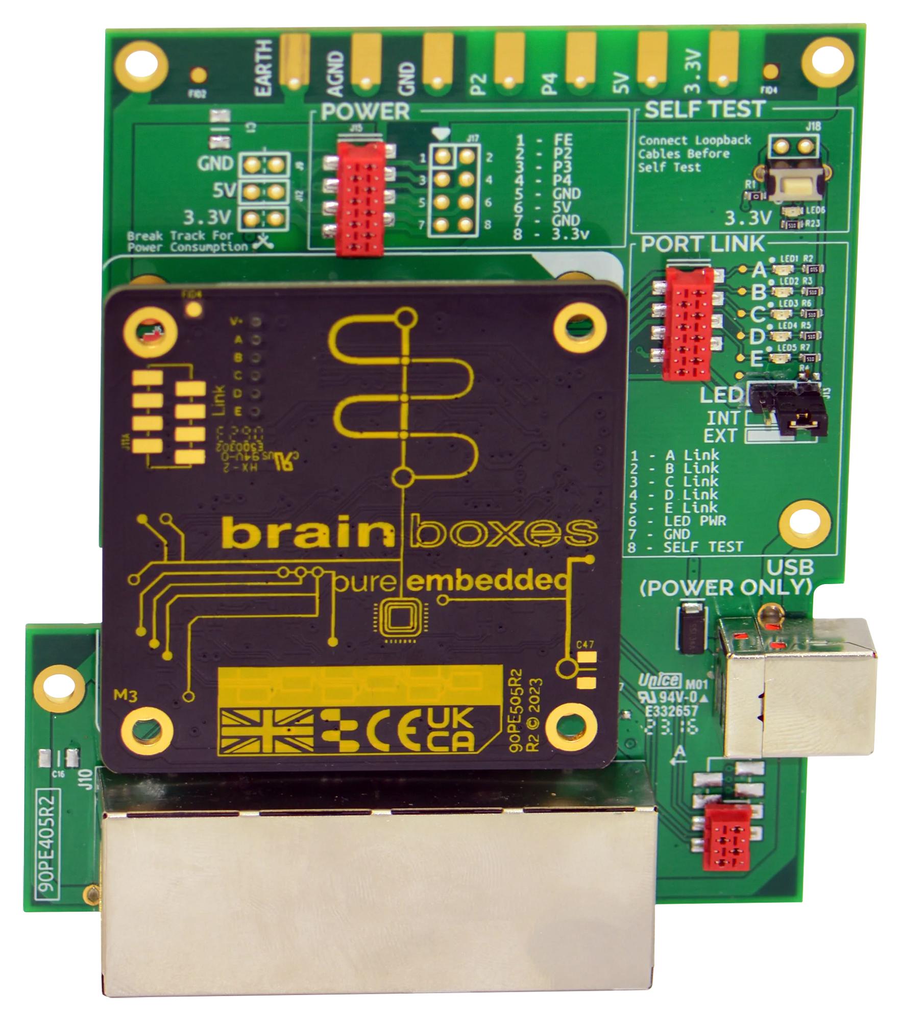 Brainboxes Pe-405 Embedded Ethernet Evaluation Kit, 5-Port