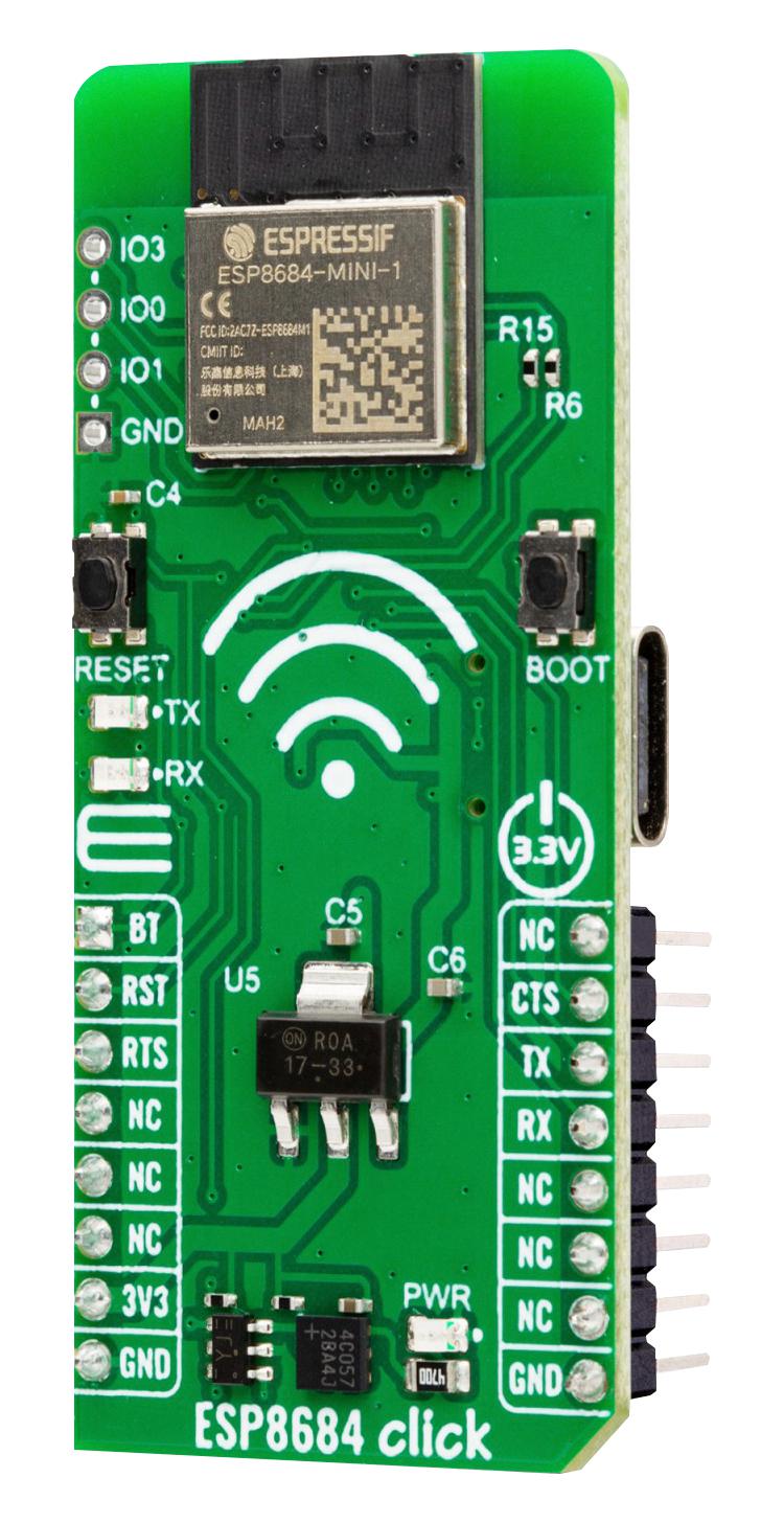 MikroElektronika Mikroe-5803 Click Add-On Board, Uart, Usb, 3.3V