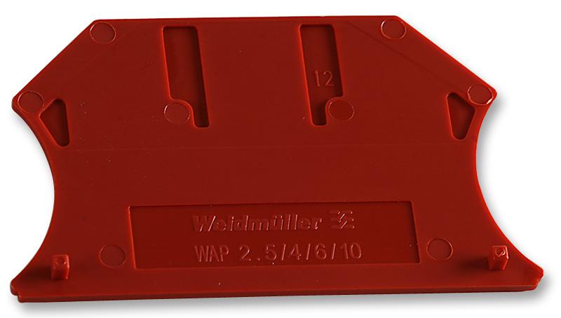 Weidmuller Wap 2.5/10 Red End Plate, Red