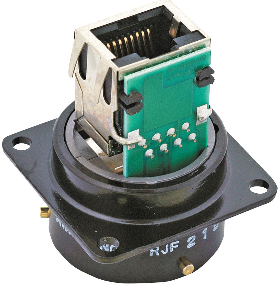 Amphenol Pcd Rjf21G In-Line Adapter, Rj45 8P Jack-Jack