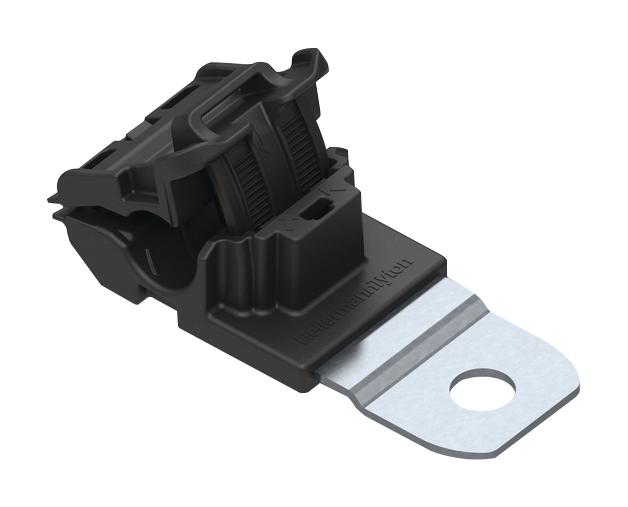 HellermannTyton Rca180Sm8 Ratchet P-Clamp, Nylon 6.6, Black