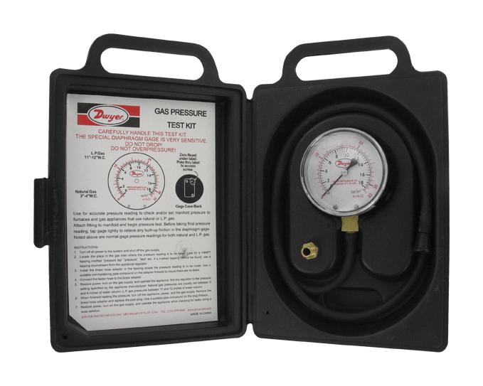 Dwyer Lptk-03 Gas Pressure Test Kit, 0 To 4Kpa, 3%