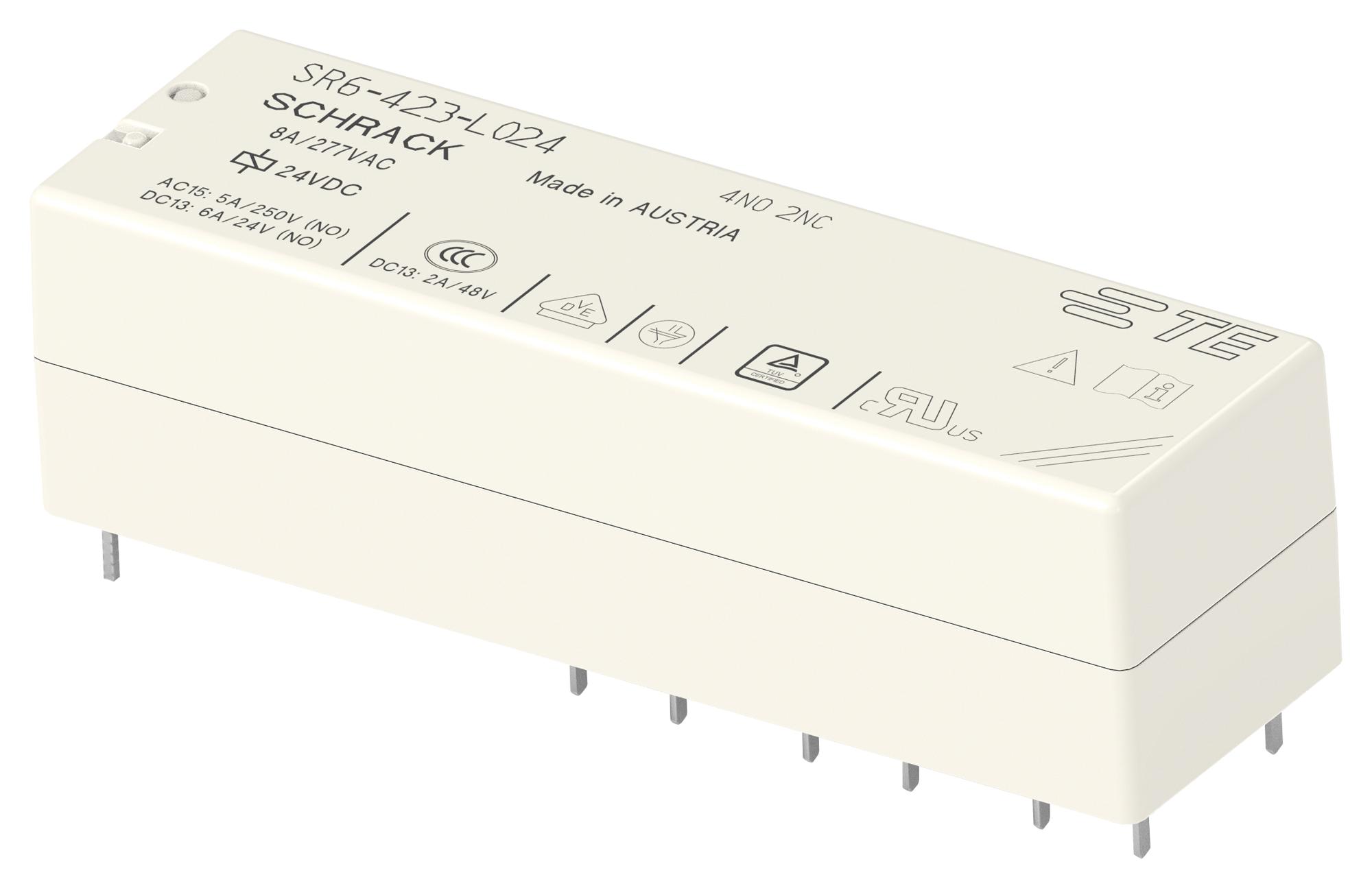 Schrack / Te Connectivity 1558737-8 Power Relay, 4Pst-No/dpst-Nc, 8A/24V, Th