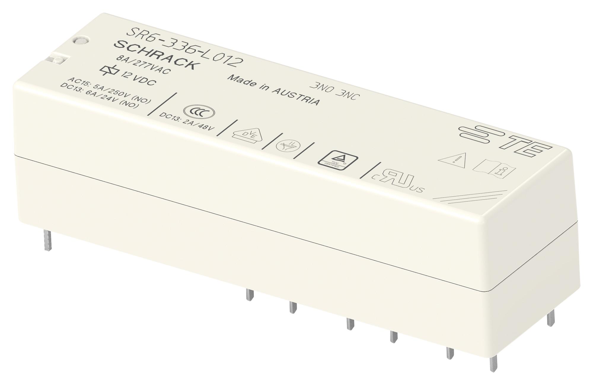 Schrack / Te Connectivity 2-1558736-4 Power Relay, 3Pst-No/3Pst-Nc, 8A/12V, Th