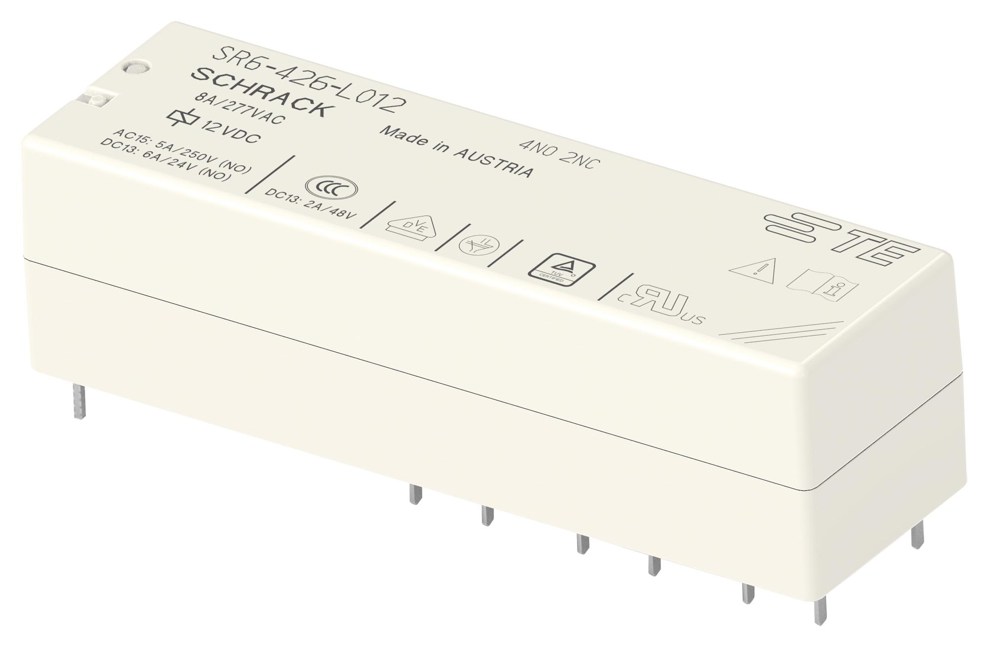 Schrack / Te Connectivity 2-1558737-4 Power Relay, 4Pst-No/dpst-Nc, 8A/12V, Th