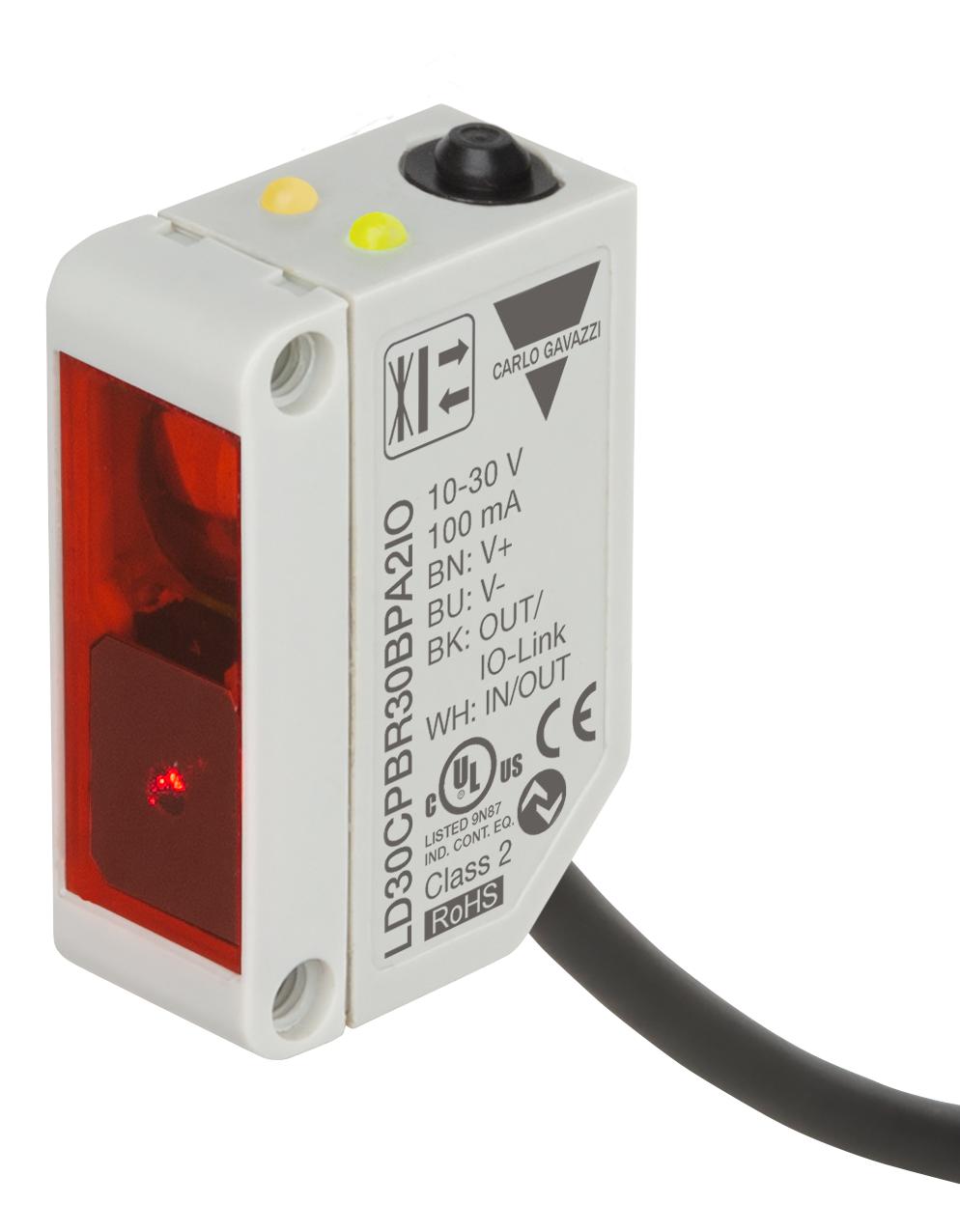 Carlo Gavazzi Ld30Epbr10Bpa2Io Photoelectric Laser Sensor, 100mm, 30Vdc