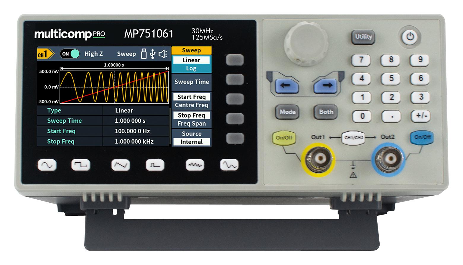 MP751061 Multicomp Pro, Function / Arbitrary Generator, 2 Channel, 30 ...