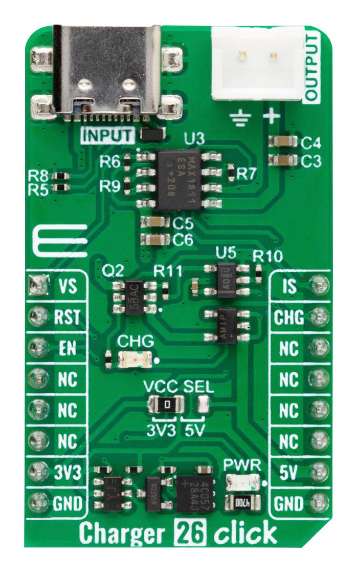 MikroElektronika Mikroe-5882 Charger 26 Click Addon Brd, Batt Charger