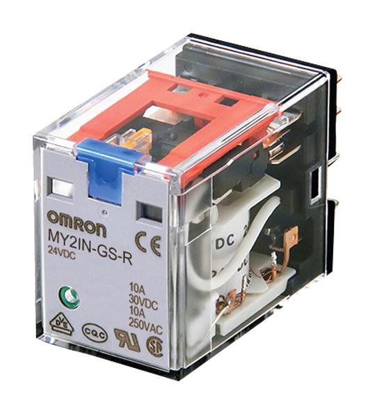 Omron Industrial Automation My4In-D2-Gs-R Dc24 Power Relay, 4Pdt, 24Vdc, 6A, Socket