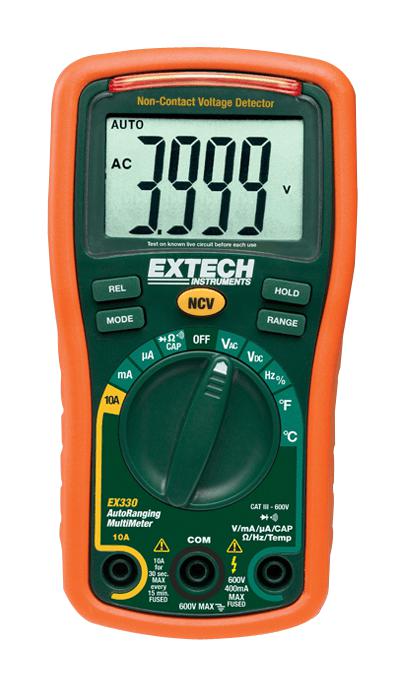 Extech Instruments Ex330-NIst Compact Multimeter, Average, 10A, 600V