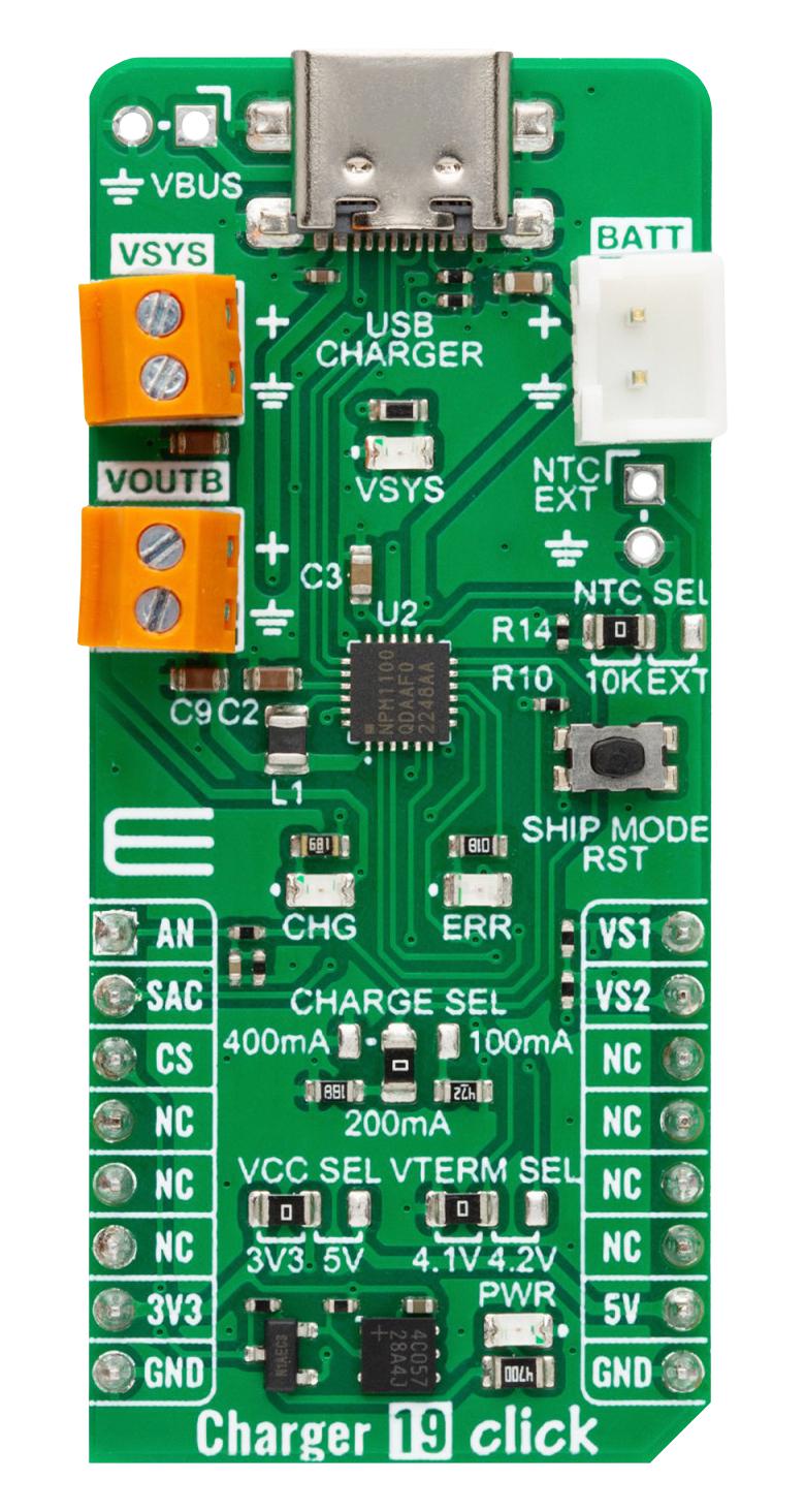 MikroElektronika Mikroe-5899 Charger 19 Click Add-On Board, 3.3V/5V