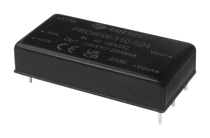 Cui Prc60W-110-S12 Dc-Dc Converter, 12Vdc, 5A, Regulated