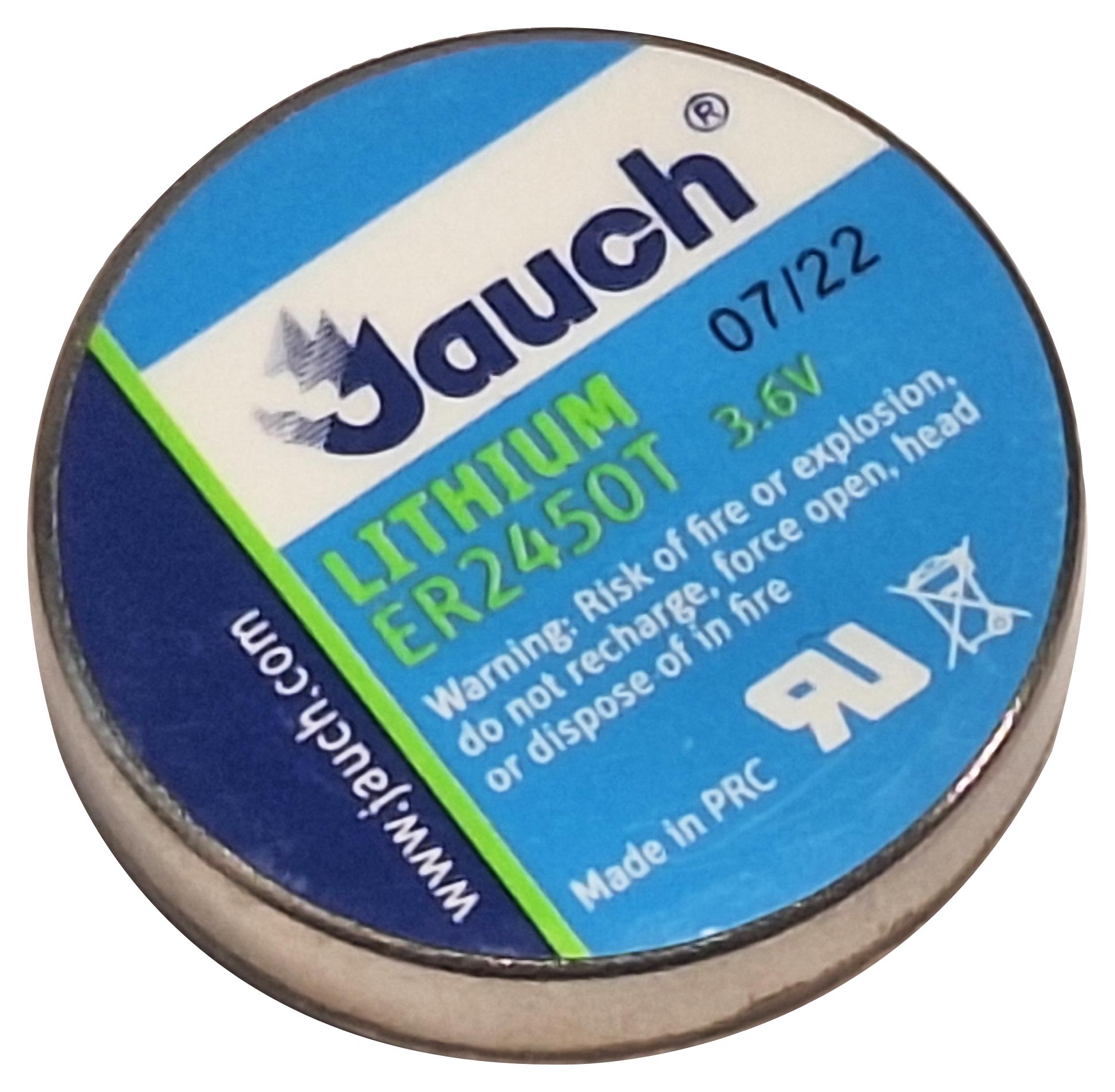 Jauch Er2450J-T Battery, Lisocl2, 0.5Ah, 3.6V