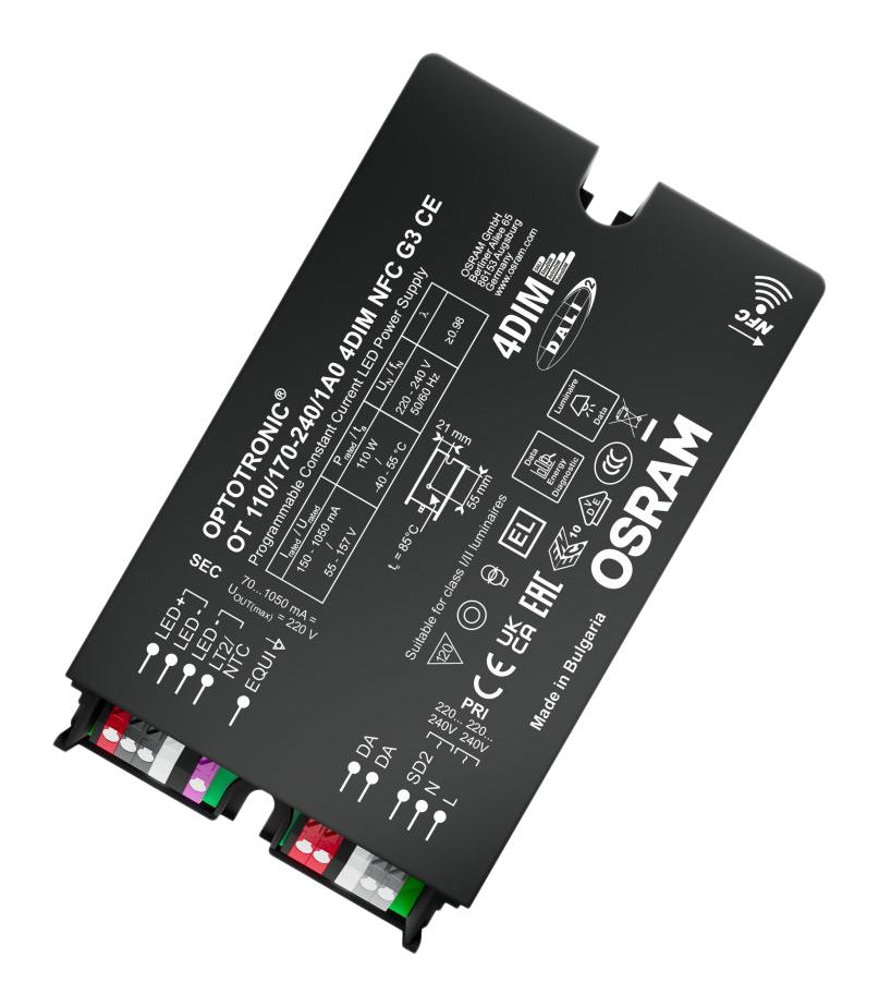 Osram Ot-110/170-240/1A0-4Dim-Nfc-G3 Led Driver, Constant Current, 110W