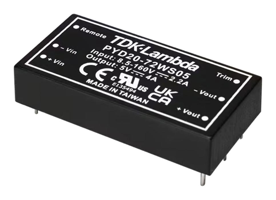 TDK-Lambda Pyd20-72Wd12 Dc-Dc Converter, 12/-12V, 0.833/-0.833A