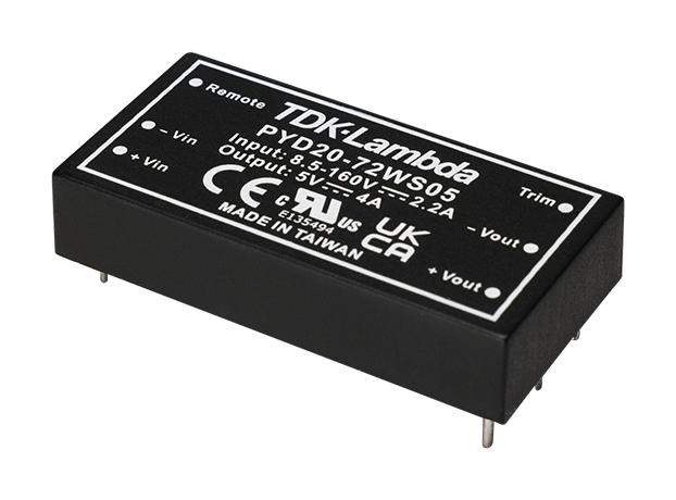 TDK-Lambda Pyd20-72Ws05 Dc-Dc Converter, 5V, 4A