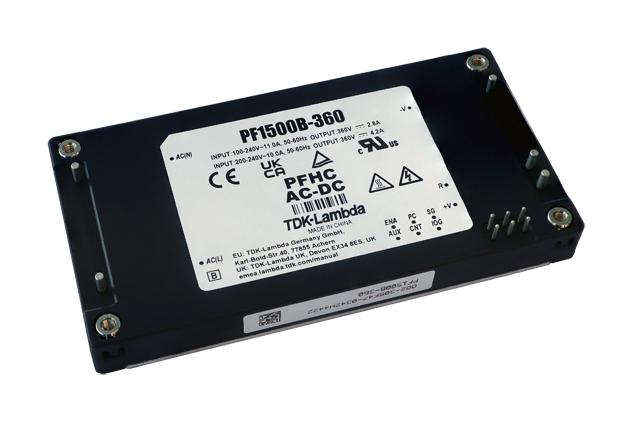 TDK-Lambda Pf1500B-360 Ac-Dc Converter, 360V, 2.8A