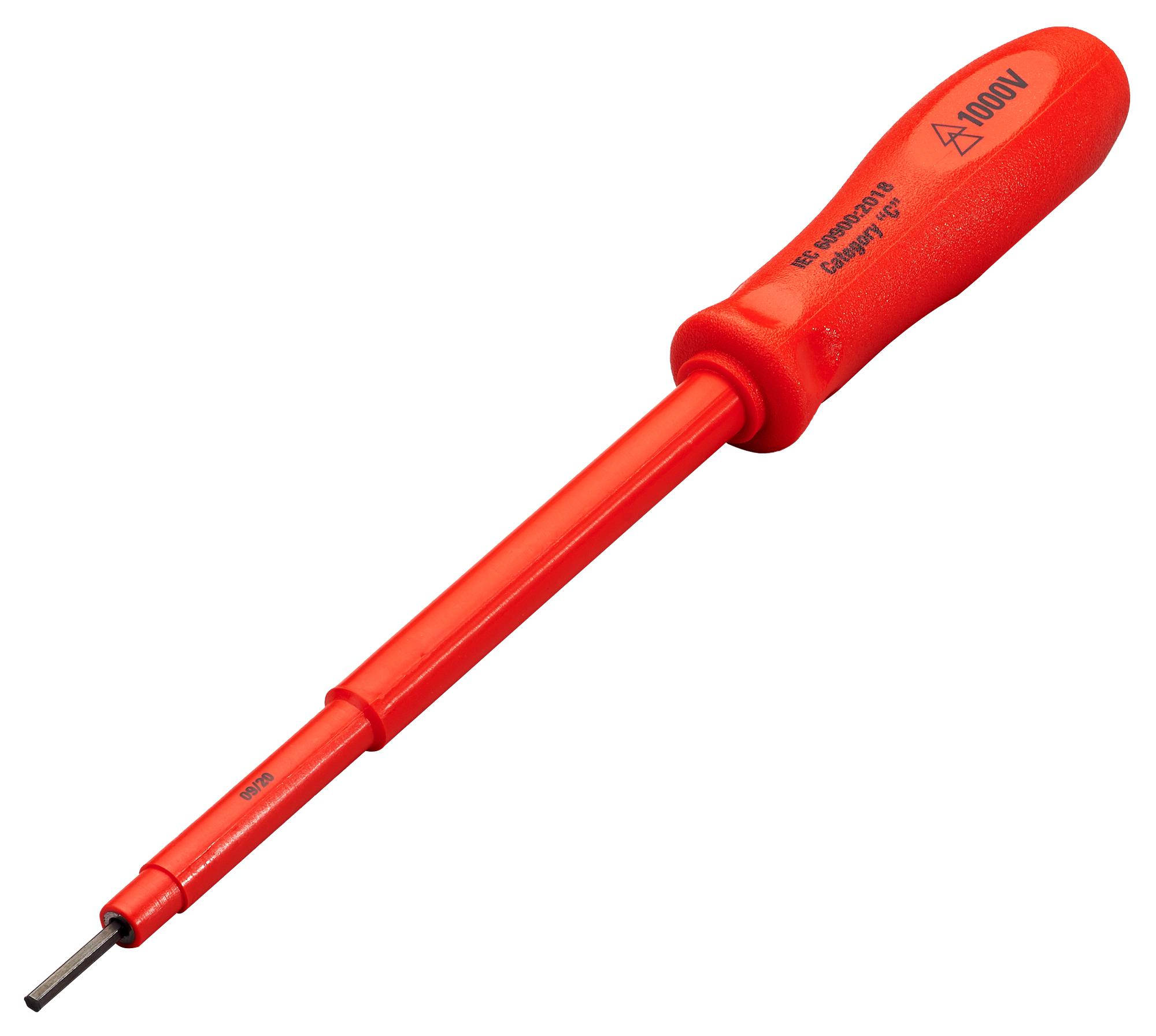 Insulated Tools Ltd 02590 Screwdriver, Hex, 3mm Tip, 280mm