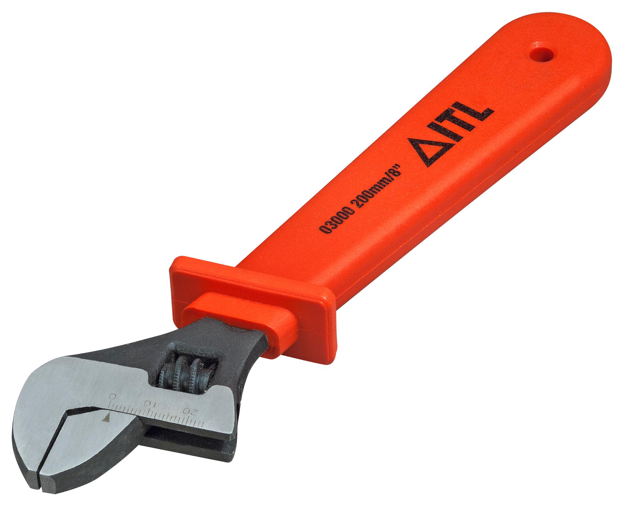 Insulated Tools Ltd 03000 Adjustable Wrench, 24mm Jaw, 200mm L