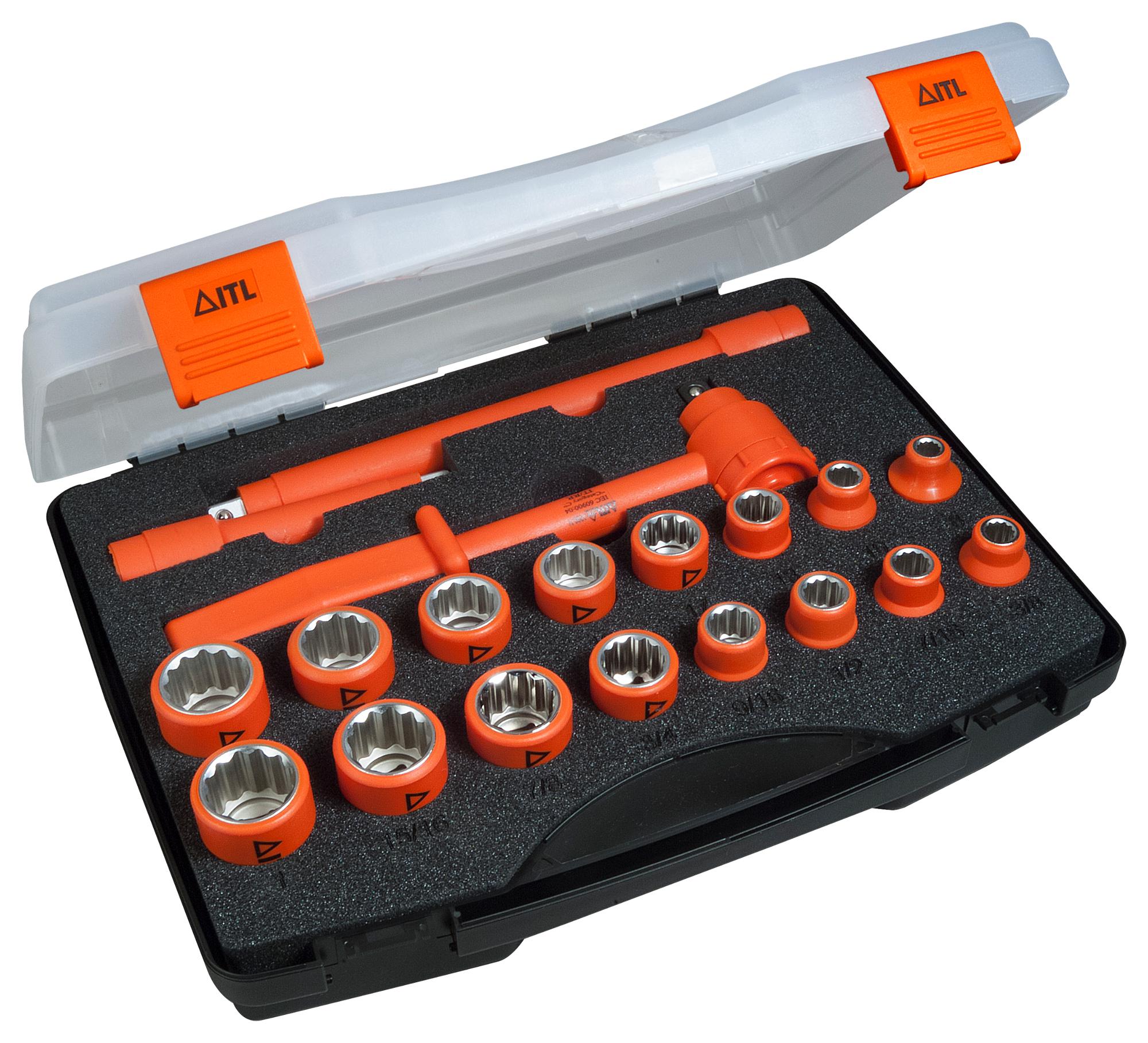 Insulated Tools Ltd 03095 Socket Set, 1/2 Drive, 19Pc