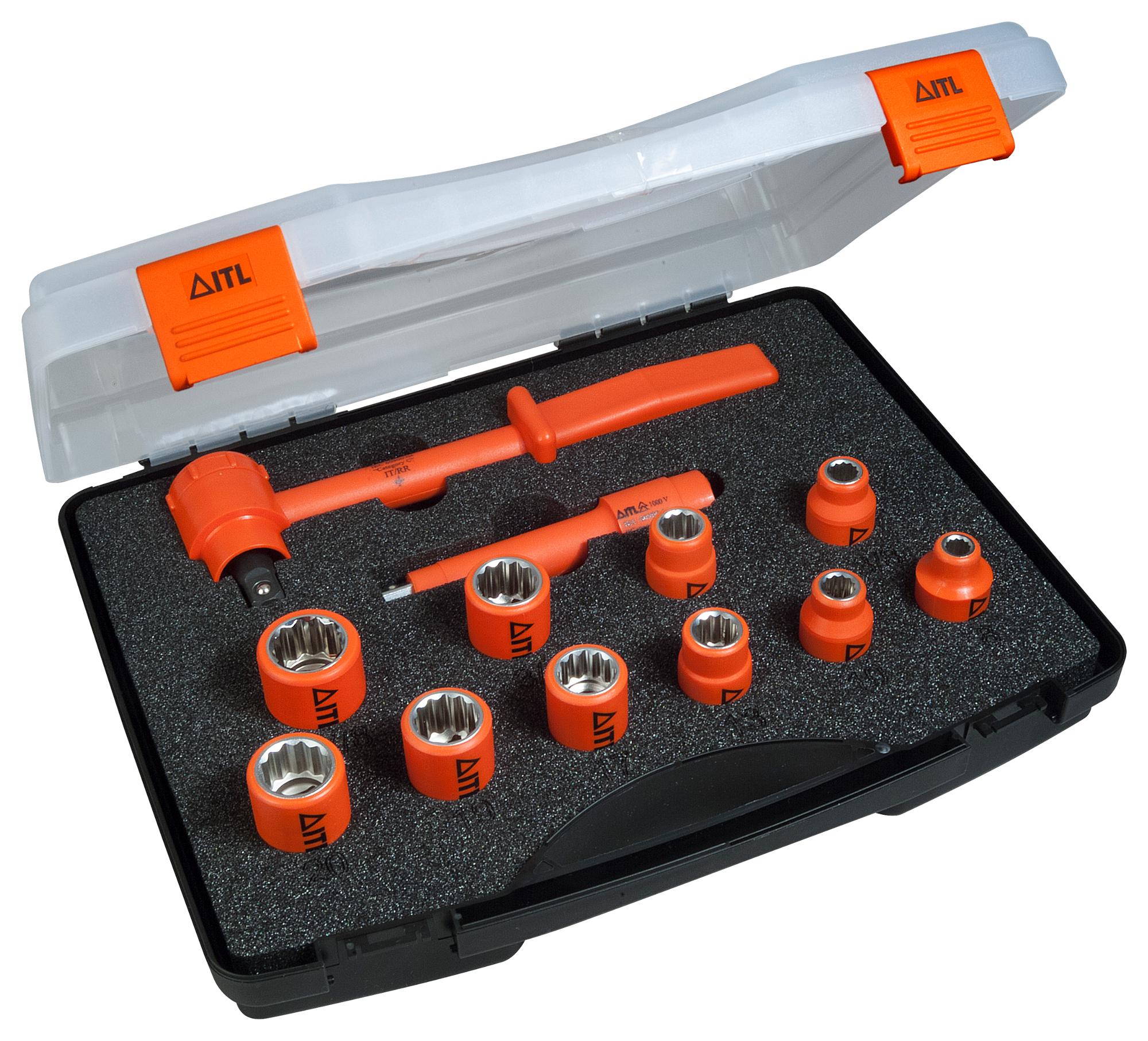 Insulated Tools Ltd 03100 Socket Set, 1/2 Drive, 12Pc