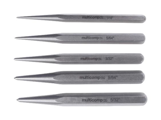 Multicomp Pro Mp013700 Centre Punch Set, 105mm, 5Pc