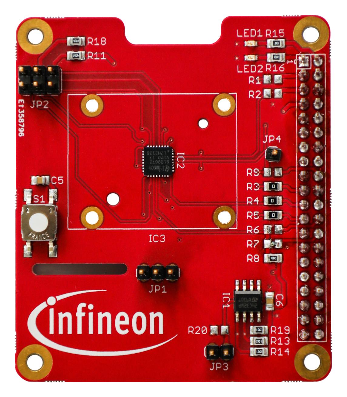 Infineon Tpm9672Fw1613Rpiebtobo1 Tpm Evaluation Board, Raspberry Pi Board