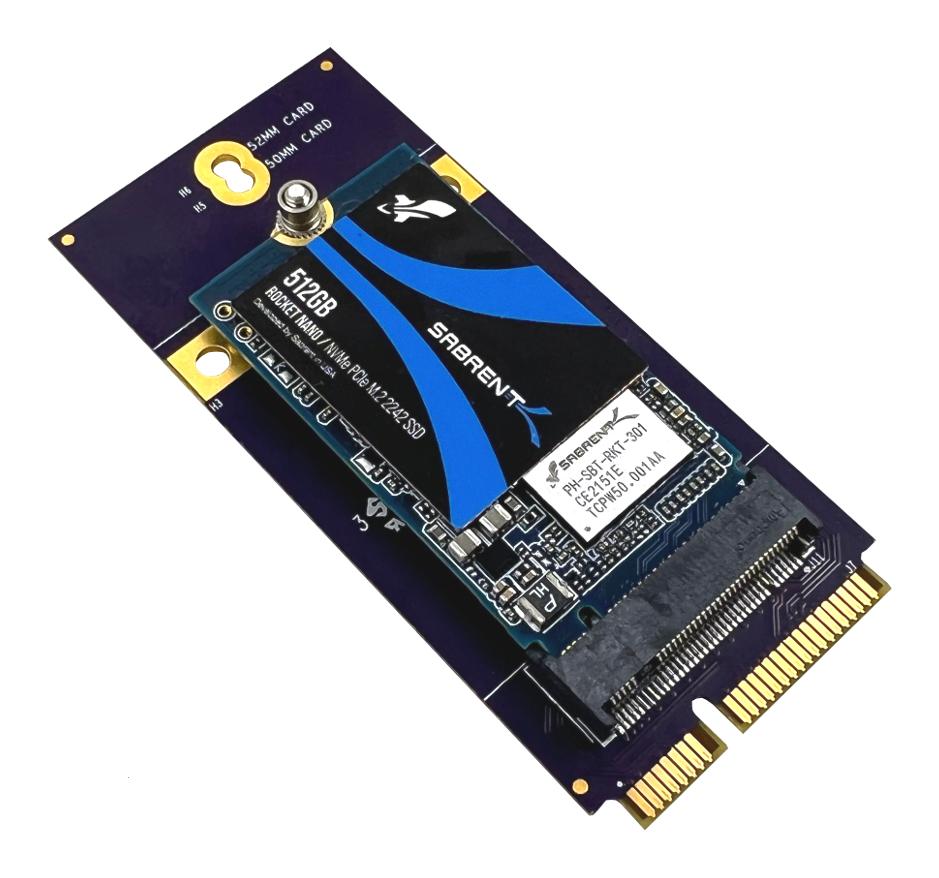 Gateworks Gw16148 Mini-Pcie To M.2 Nvme Ssd Adpt Card, Sbc