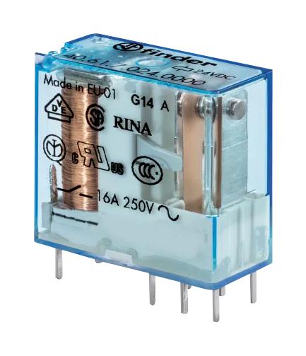 Finder Relays Relays 40.61.7.012.4000 Power Relay, Spdt, 16A, 250V, Socket