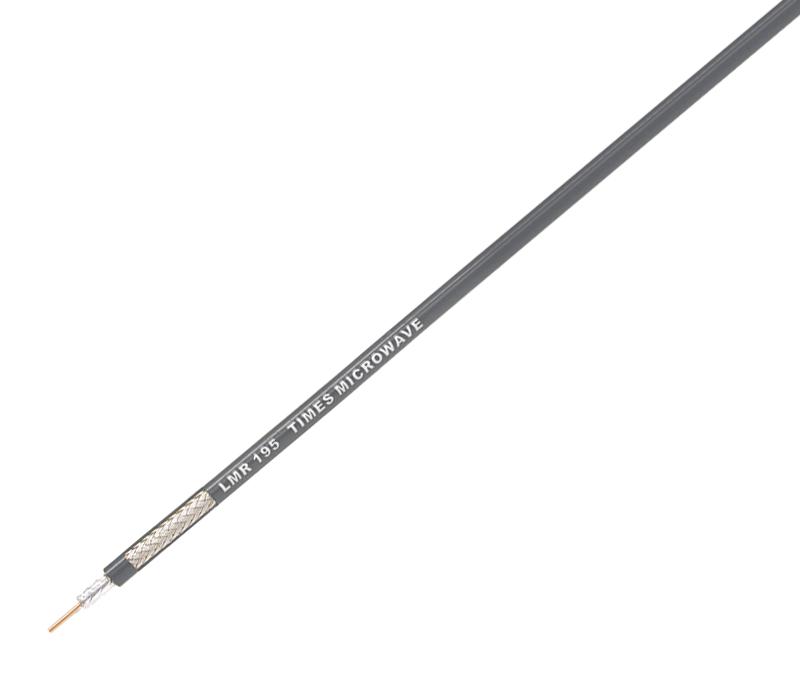 Times Microwave Lmr-195-Fr Coaxial Cable, 50 Ohm, Black, Frpe, 100M