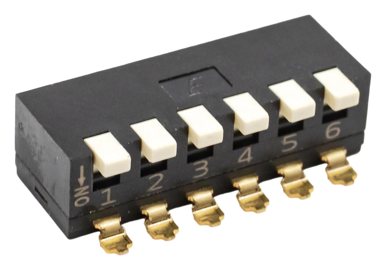 E-Switch Kac06Lggr Dip Switch, Spst-No, 0.025A/24Vdc, Smd