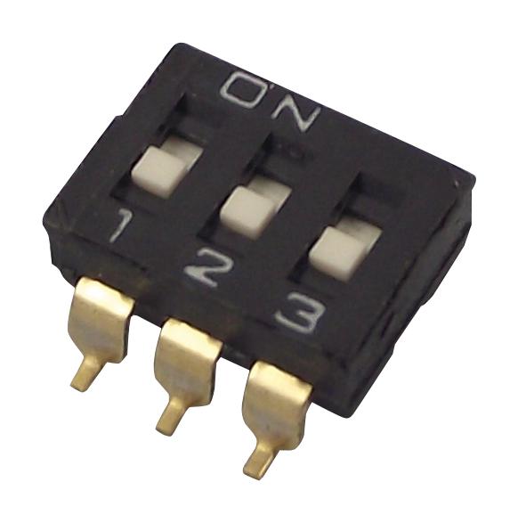 E-Switch Kae03Lggt Dip Switch, Spst, 0.025A/24Vdc, Smd