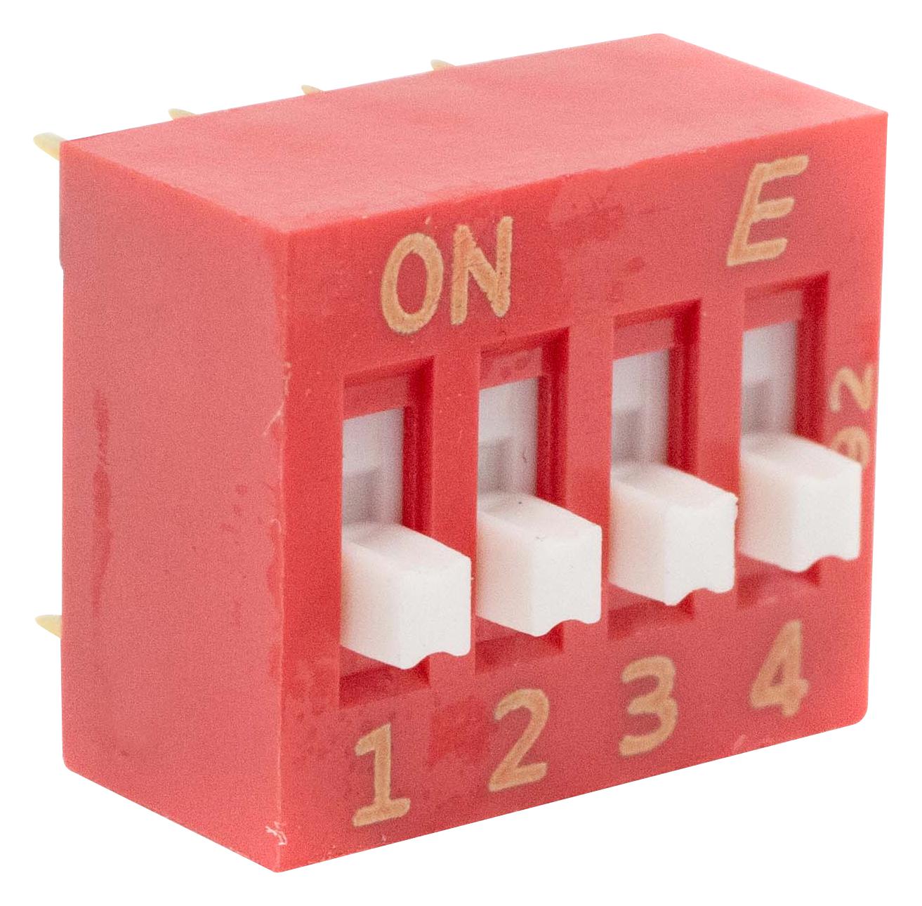 E-Switch Kas1104E Dip Switch, Spst, 0.025A/24Vdc, Th