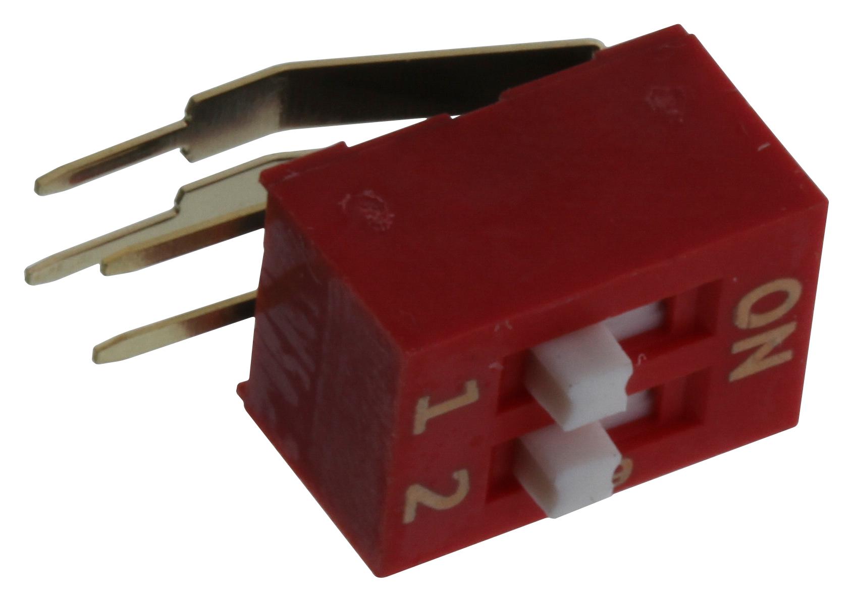 E-Switch Kas2102E Dip Switch, Spst, 0.025A/24Vdc, Th/ra