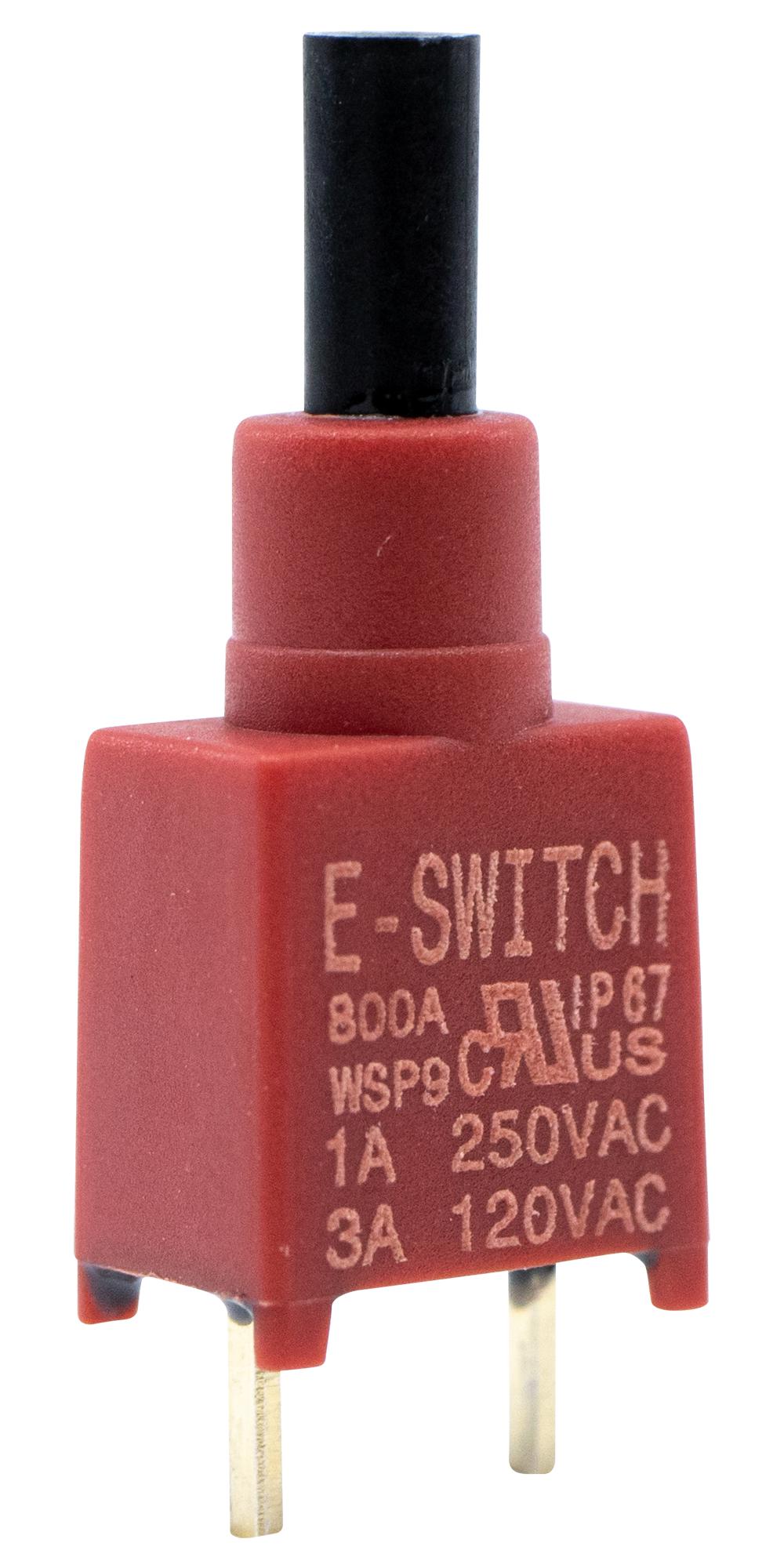 E-Switch 800Awsp9M2Qe Pushbutton Switch, Spst, 1A, 120Vac, Th