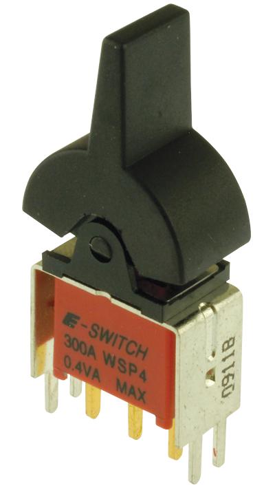 E-Switch 300Awsp4J2Blkvs2Re Rocker Switch, Spdt, 20V, Panel