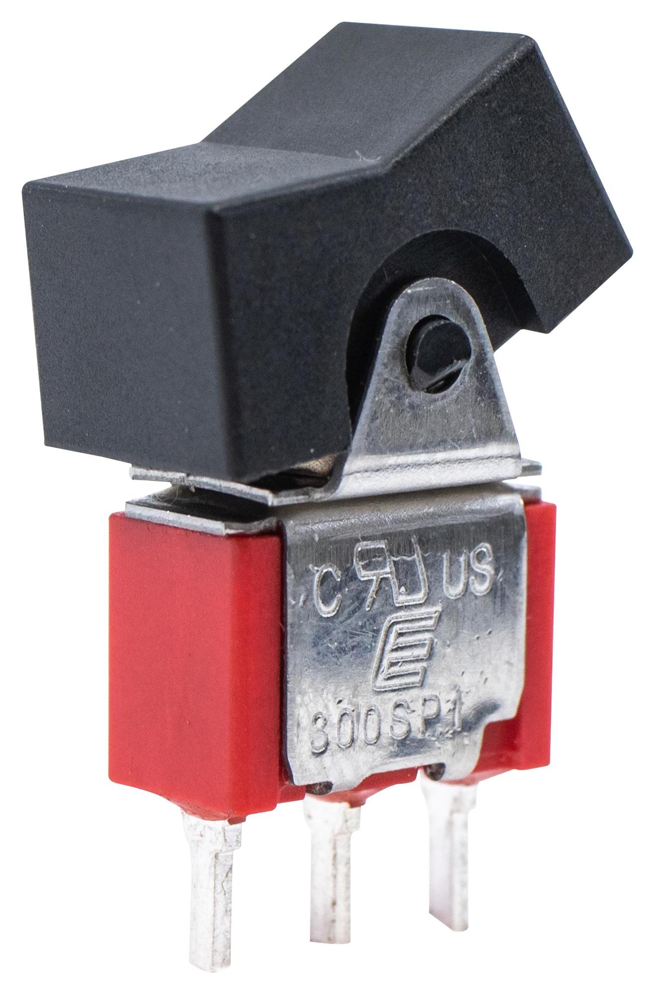 E-Switch 300Sp1J1Blkm2Qe Rocker Switch, Spdt, 5A, 120V/28V, Panel