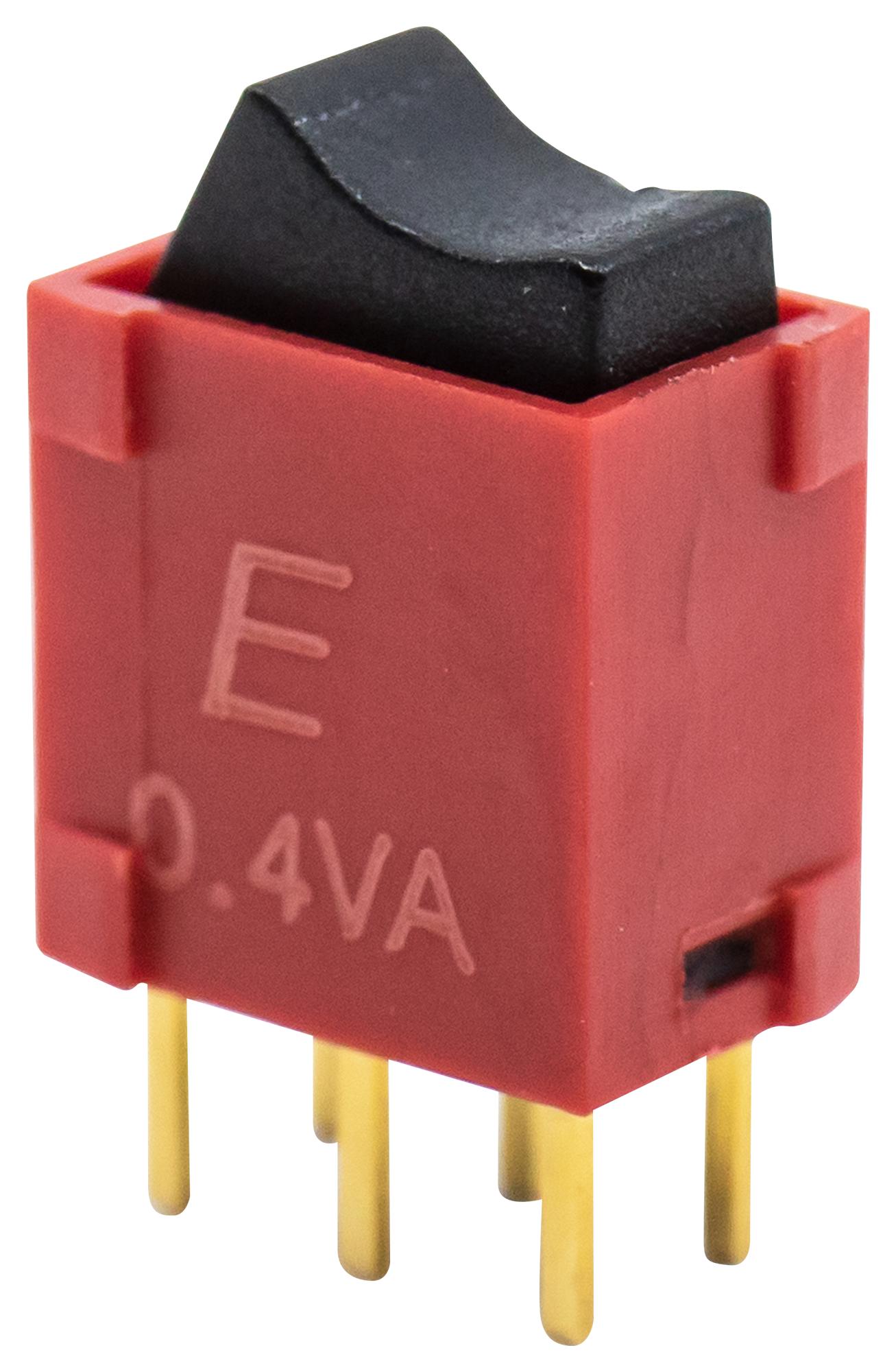 E-Switch 400Udp1R1Blkm2Re Rocker Switch, Dpdt, 20V, Th