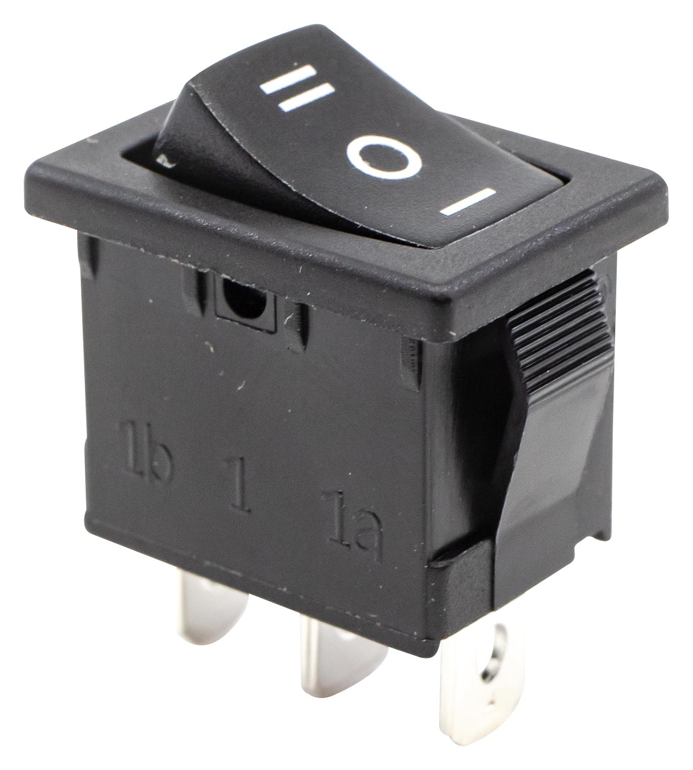 E-Switch R1966Hblkblkbf Rocker Switch, Spdt, 15A, 125Vac, Panel