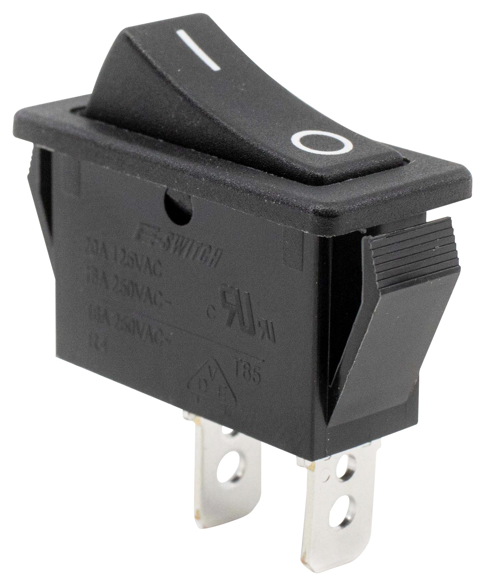 E-Switch R4Ablkblkff0 Rocker Sw, Spst-No, 20A, 125Vac, Panel