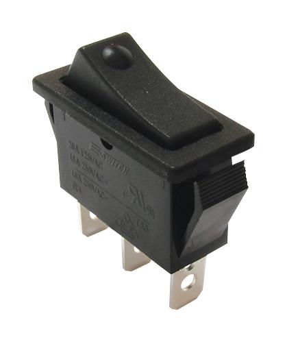 E-Switch R4Cblkblkef0 Rocker Switch, Spdt, 20A, 125Vac, Panel