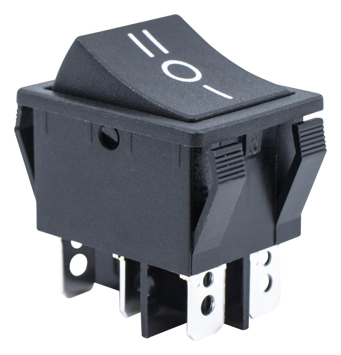 E-Switch R5Dblkblkcf0 Rocker Switch, Dpdt, 15A, 125Vac, Panel