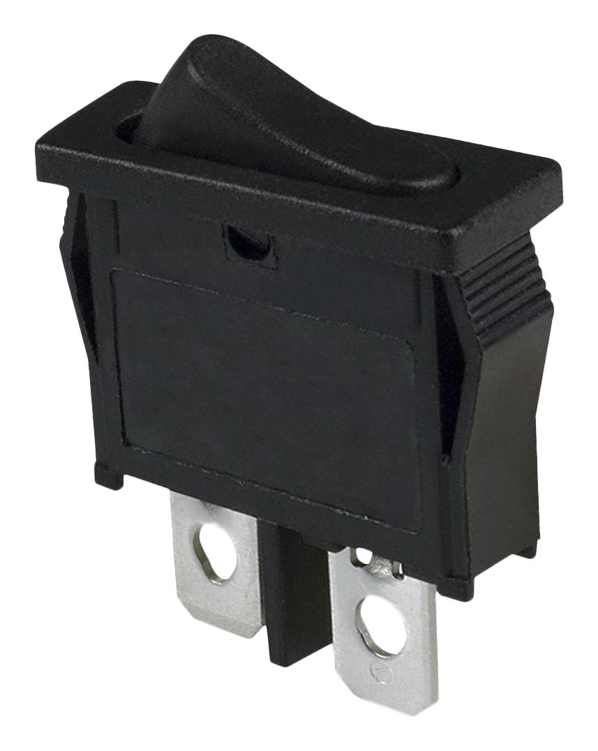 E-Switch R6Ablkblkef Rocker Switch, Spst, 10A, 125Vac, Panel