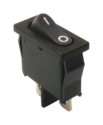 E-Switch R6Bblkblkff Rocker Switch, Spst, 10A, 125Vac, Panel