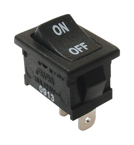 E-Switch Ra11431100 Rocker Switch, Spst, 10A, 125Vac, Panel