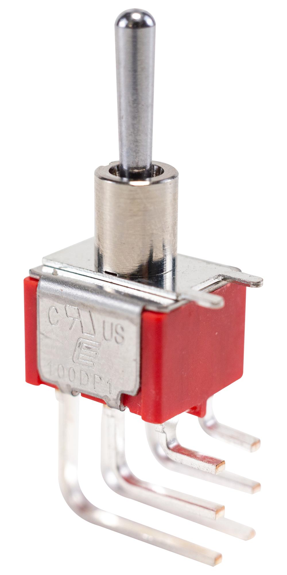 E-Switch 100Dp1T1B4M7Qe Toggle Switch, Dpdt, 5A/120V/28V, R/a Th