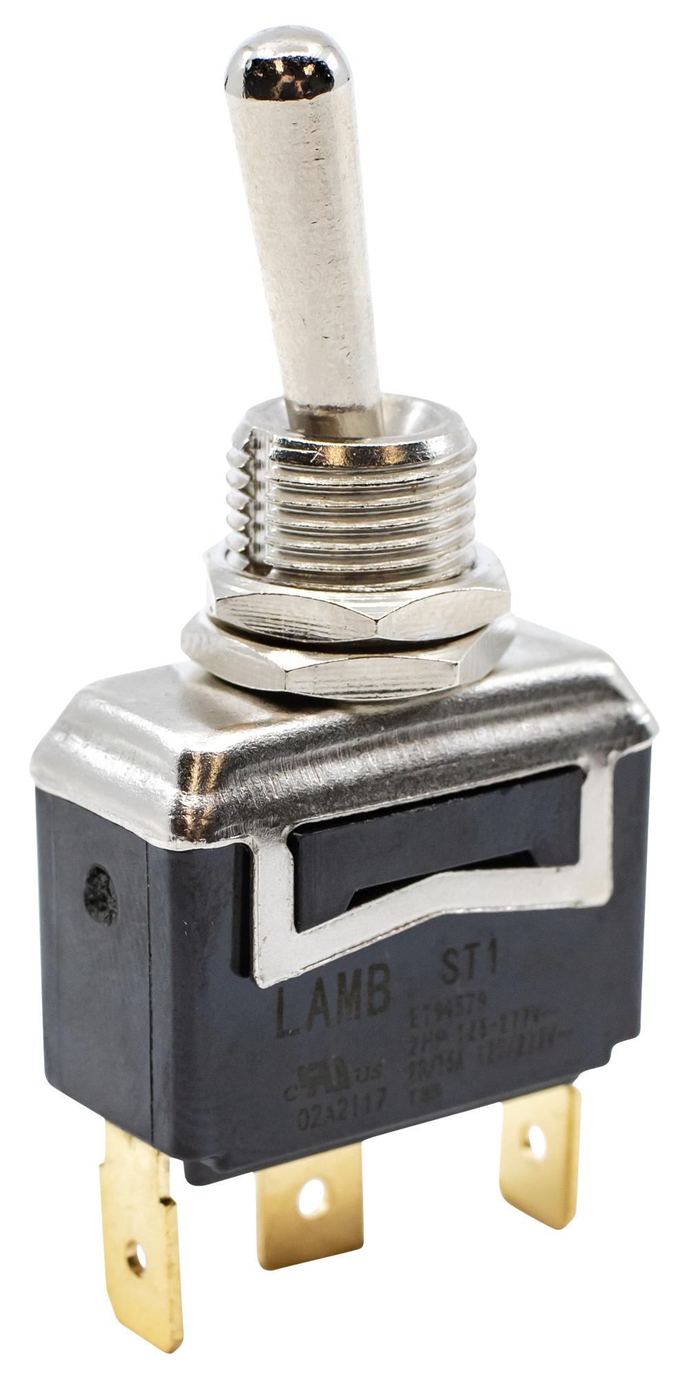 E-Switch St143D00 Toggle Switch, Spst, 20A, 125Vac, Panel