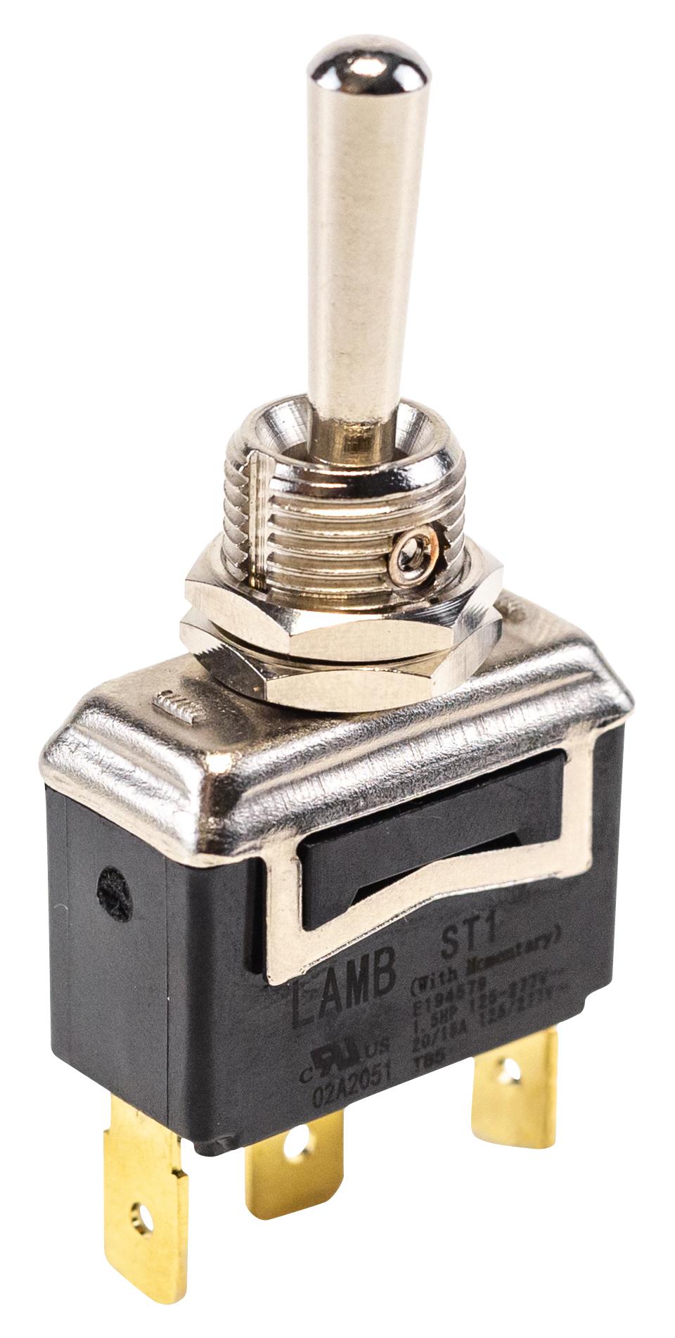 E-Switch St14Dd00 Toggle Switch, Spdt, 20A, 125Vac, Panel