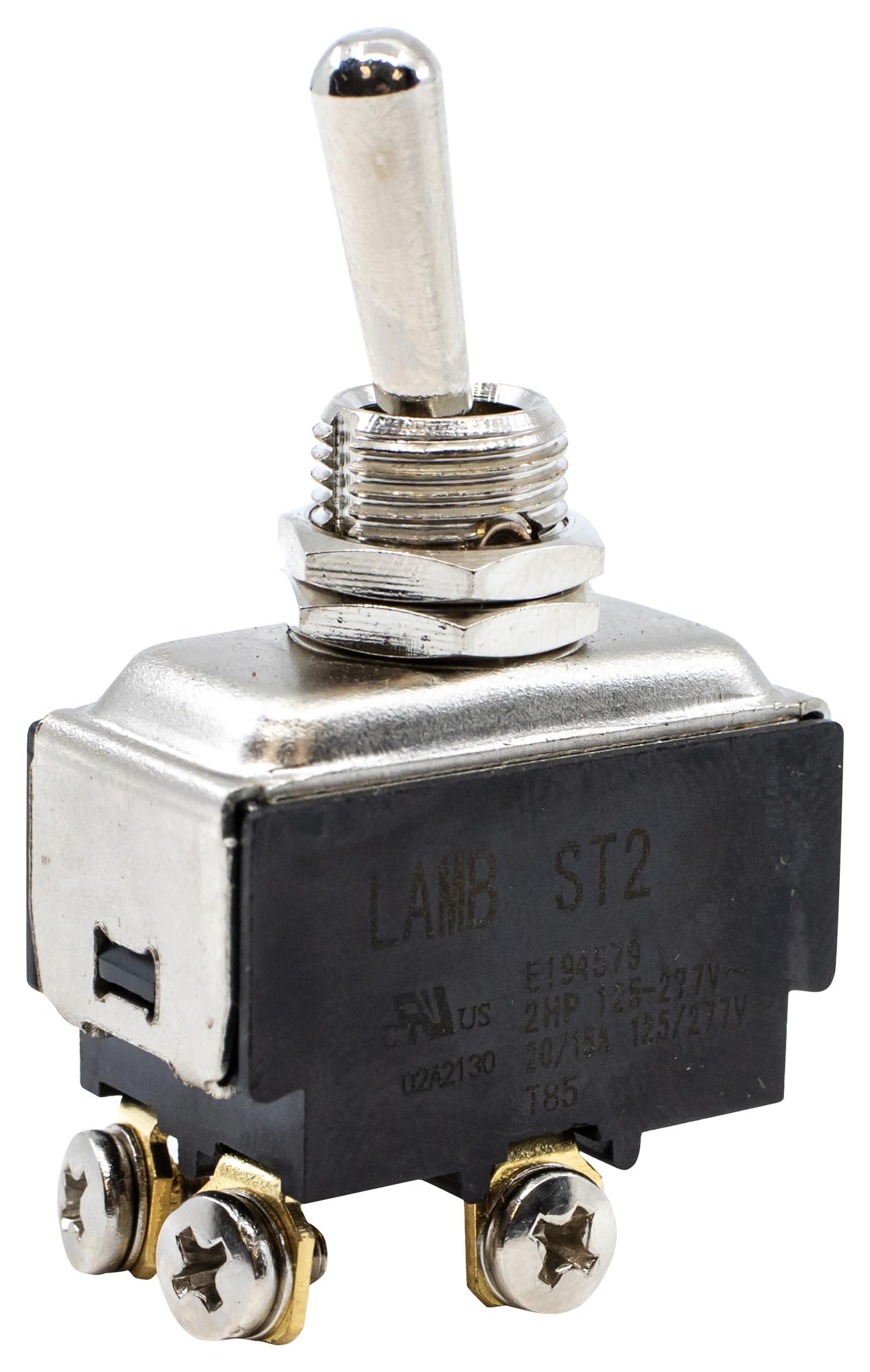 E-Switch St262D00 Toggle Switch, Dpst, 20A, 125Vac, Panel